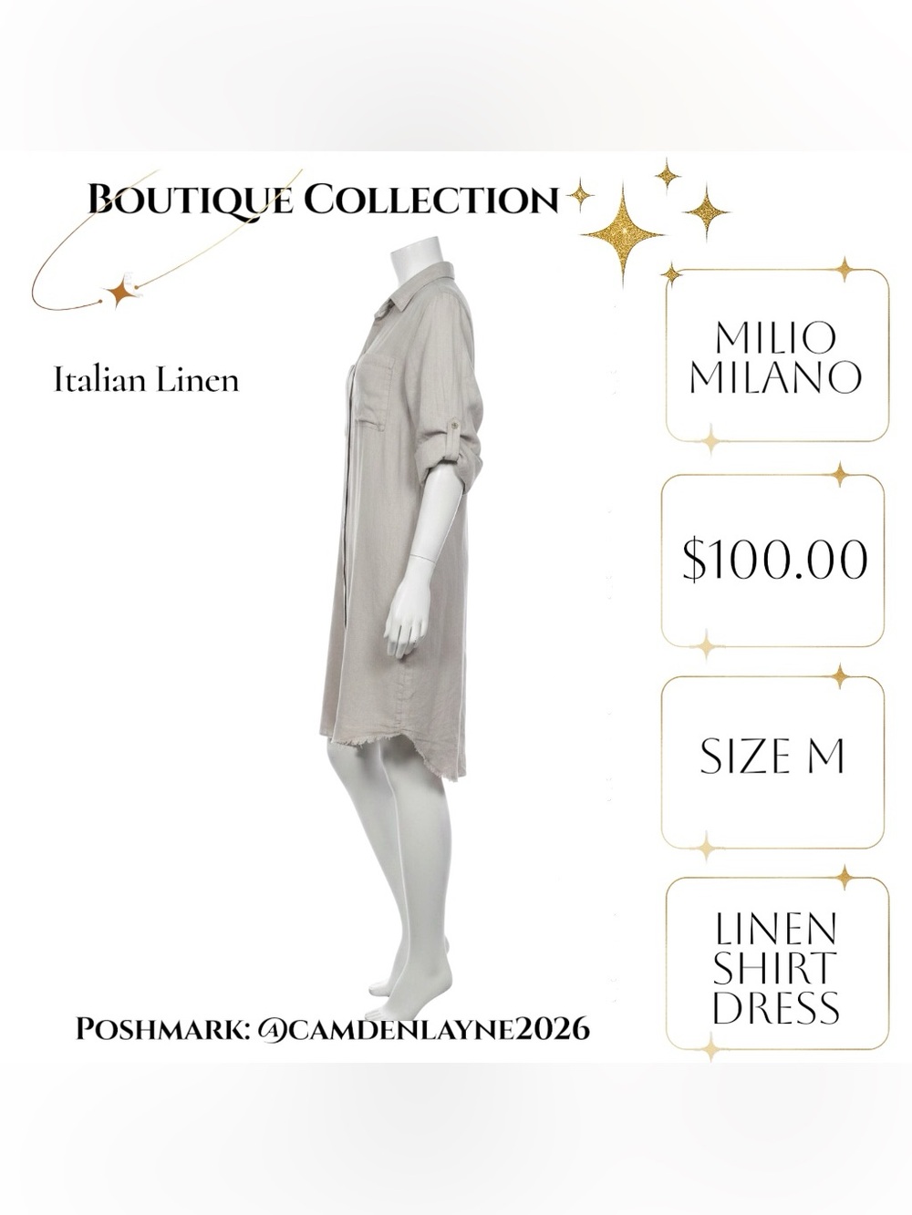Light Gray Button-Front Mini Shirt Dress - Picture 7 of 11